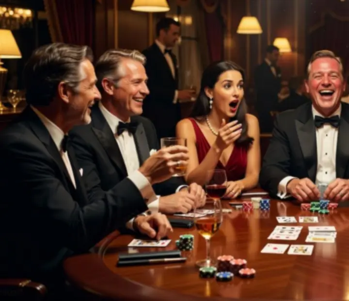 Cinematic moment podczas pokerowego eventu – emocje gości przy stole