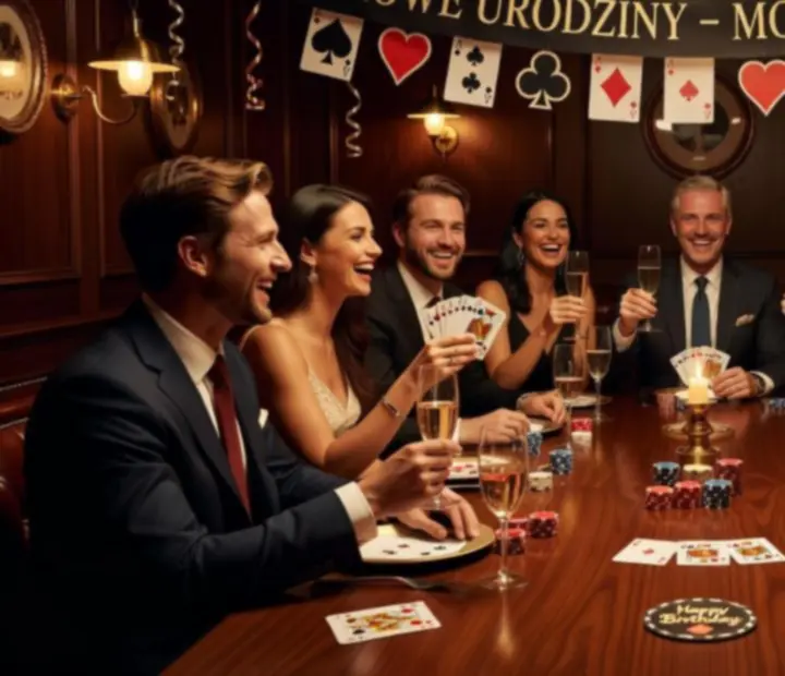 Urodzinowe przyjęcie z pokerem w eleganckiej restauracji
