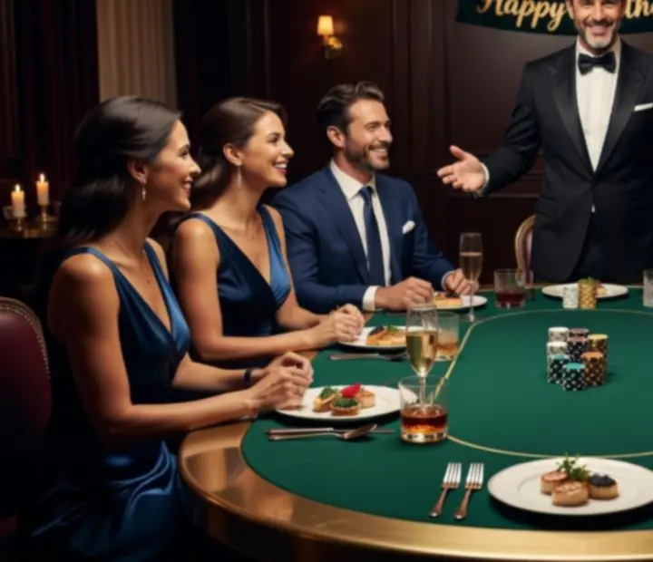 Prywatne urodzinowe przyjęcie pokerowe w nastrojowej restauracji